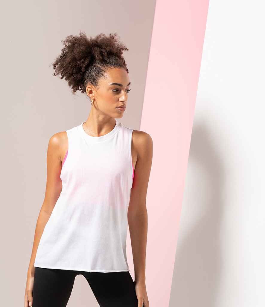 SF Ladies High Neck Vest in White by SF — Custom branded clothing by Print Press, featuring premium embroidery produced in our specialist print lab in the UK.