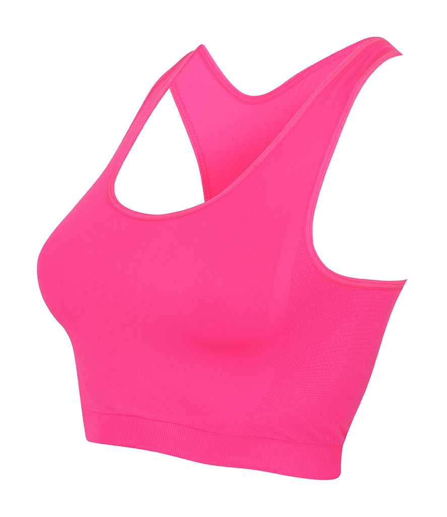 SF Ladies Workout Crop Top in by SF — Custom branded clothing by Print Press, featuring premium embroidery produced in our specialist print lab in the UK.