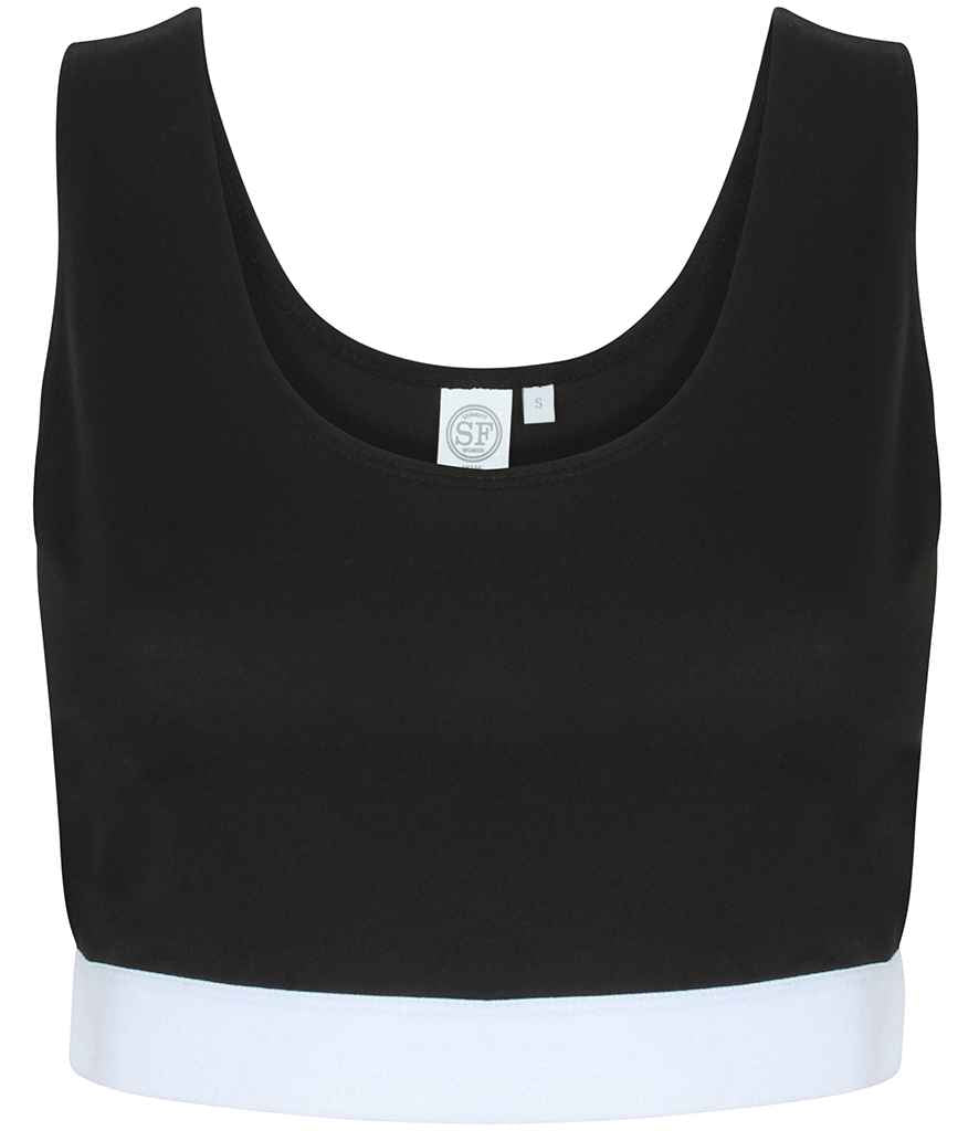 SF Ladies Fashion Crop Top in by SF — Custom branded clothing by Print Press, featuring premium embroidery produced in our specialist print lab in the UK.