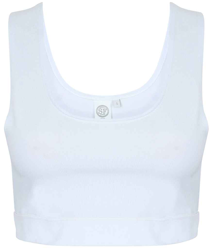 SF Ladies Fashion Crop Top in by SF — Custom branded clothing by Print Press, featuring premium embroidery produced in our specialist print lab in the UK.