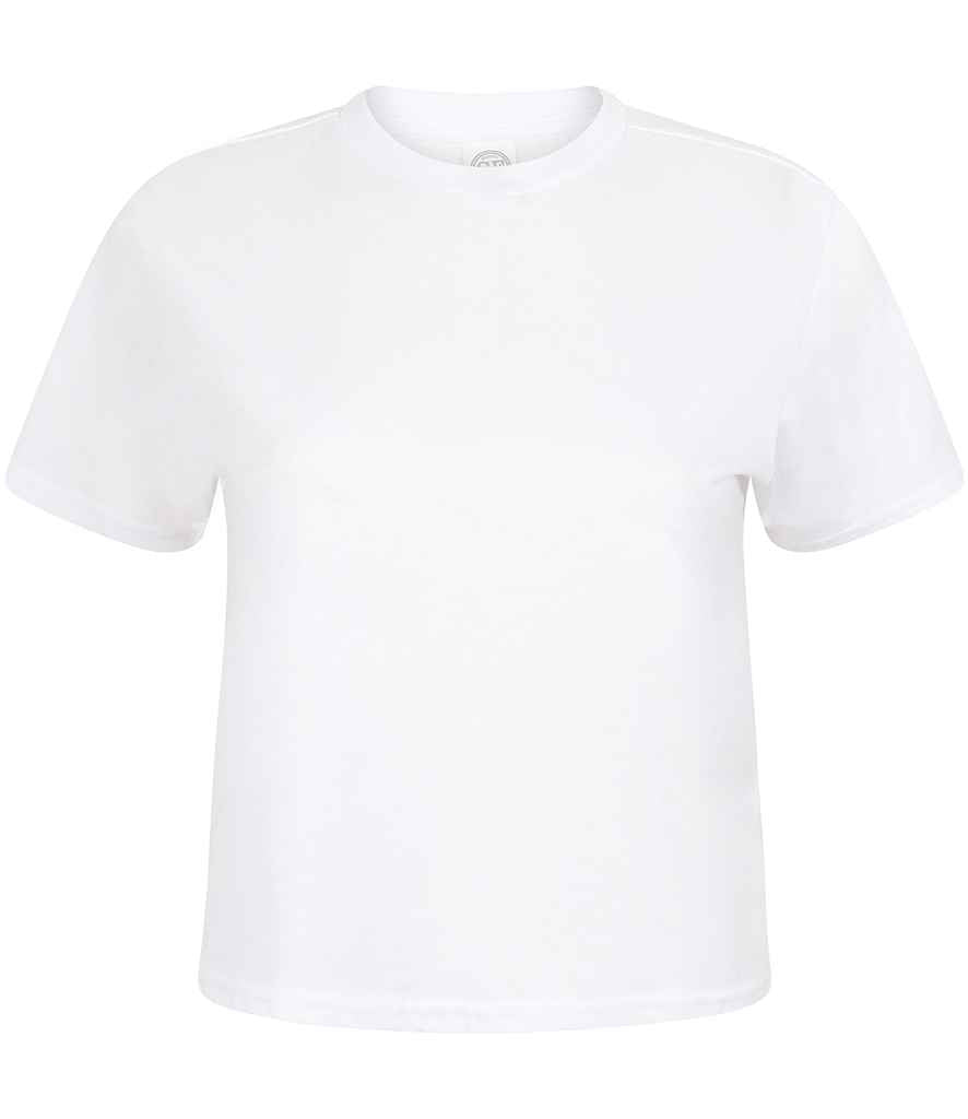 SF Ladies Cropped Boxy T-Shirt in by SF — Custom branded clothing by Print Press, featuring premium embroidery produced in our specialist print lab in the UK.