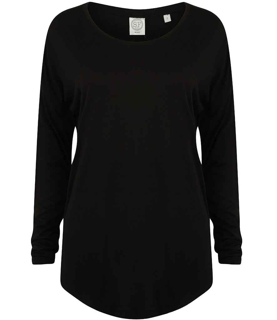 SF Ladies Long Sleeve Slounge Top in by SF — Custom branded clothing by Print Press, featuring premium embroidery produced in our specialist print lab in the UK.