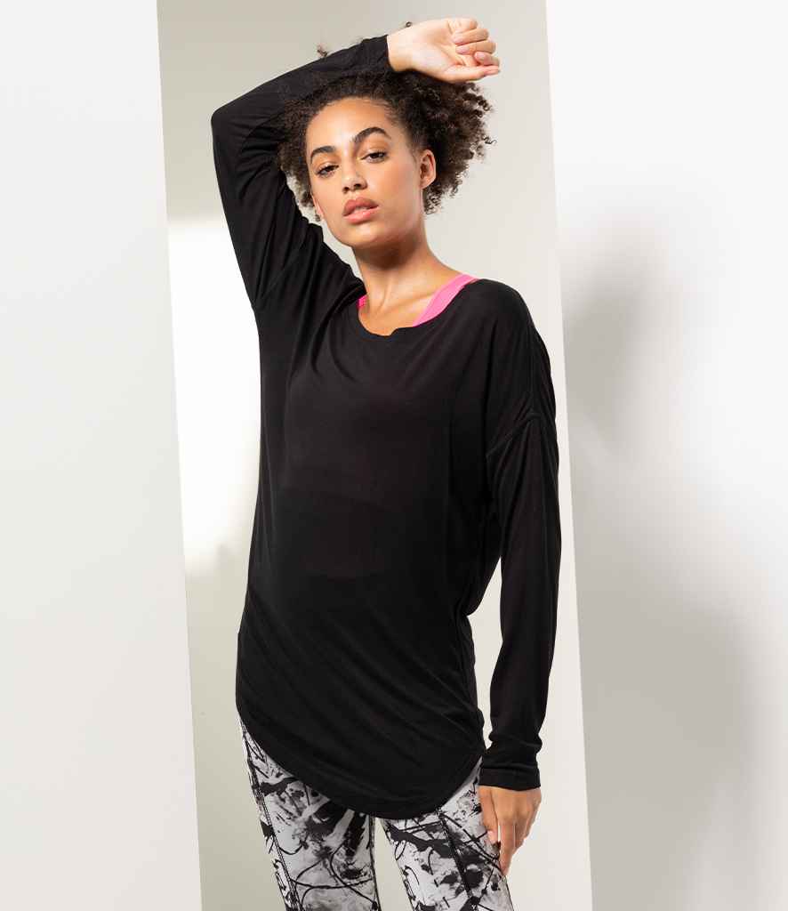 SF Ladies Long Sleeve Slounge Top in by SF — Custom branded clothing by Print Press, featuring premium embroidery produced in our specialist print lab in the UK.