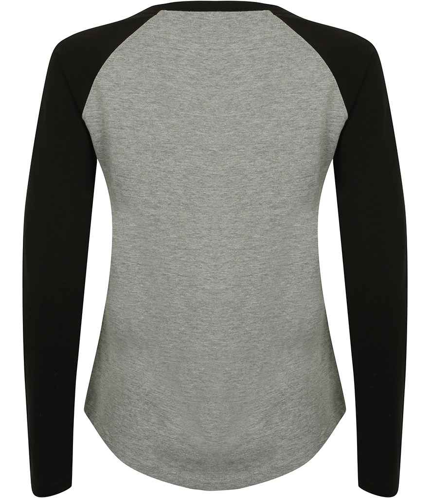 SF Ladies Long Sleeve Baseball T-Shirt in by SF — Custom branded clothing by Print Press, featuring premium embroidery produced in our specialist print lab in the UK.