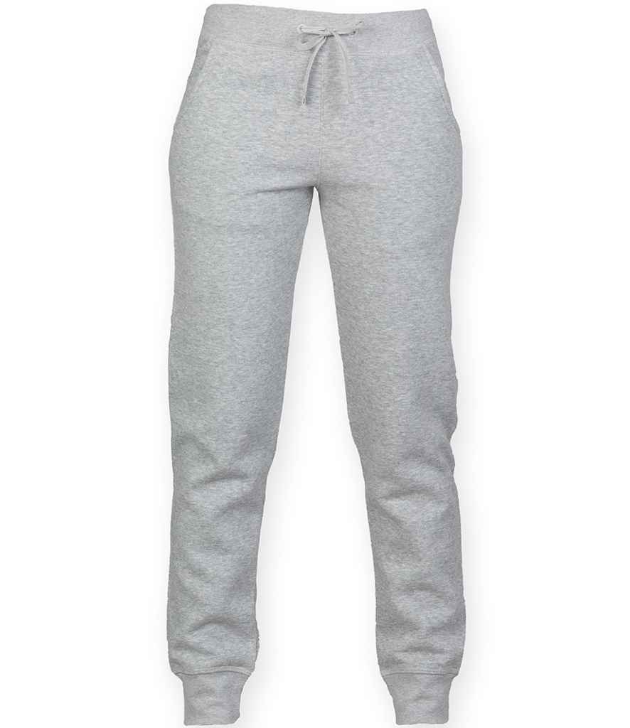 SF Ladies Cuffed Jog Pants in Heather Grey by SF — Custom branded clothing by Print Press, featuring premium embroidery produced in our specialist print lab in the UK.