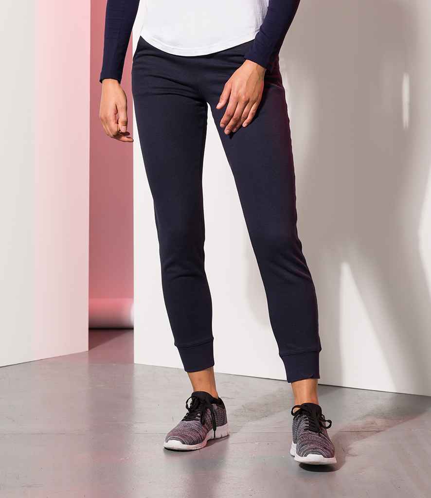 SF Ladies Cuffed Jog Pants in Navy by SF — Custom branded clothing by Print Press, featuring premium embroidery produced in our specialist print lab in the UK.