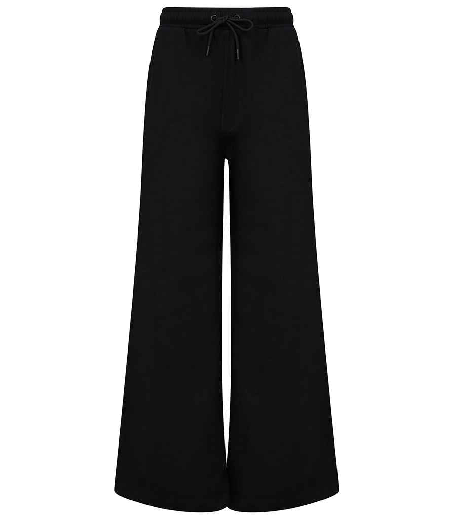 SF Ladies Sustainable Wide Leg Joggers in Black by SF — Custom branded clothing by Print Press, featuring premium embroidery produced in our specialist print lab in the UK.