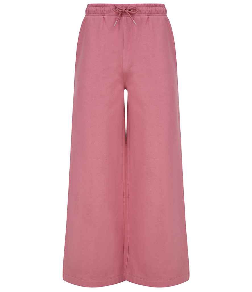 SF Ladies Sustainable Wide Leg Joggers in Dusky Pink by SF — Custom branded clothing by Print Press, featuring premium embroidery produced in our specialist print lab in the UK.