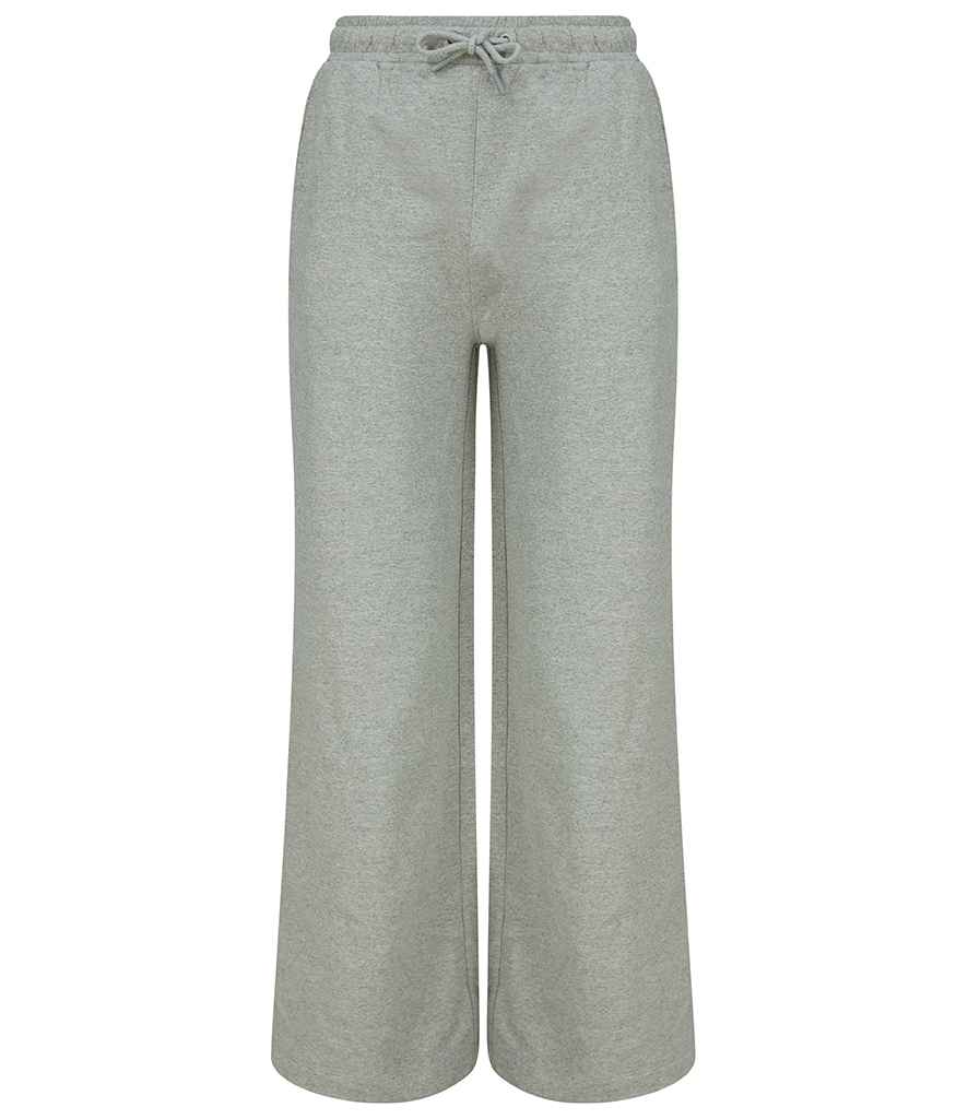 SF Ladies Sustainable Wide Leg Joggers in Heather Grey by SF — Custom branded clothing by Print Press, featuring premium embroidery produced in our specialist print lab in the UK.