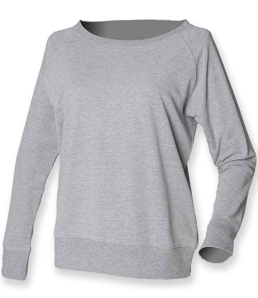 SF Ladies Slounge Sweatshirt in Heather Grey by SF — Custom branded clothing by Print Press, featuring premium embroidery produced in our specialist print lab in the UK.