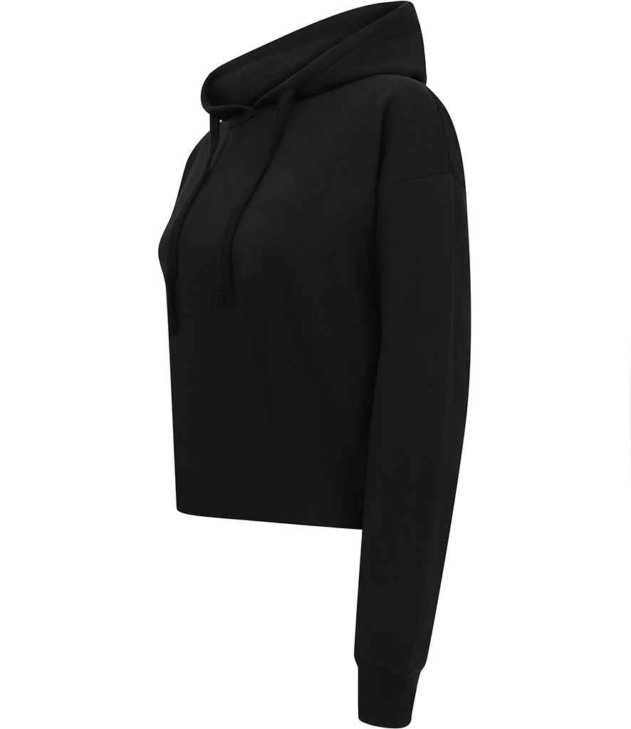 SF Ladies Cropped Slounge Hoodie in by SF — Custom branded clothing by Print Press, featuring premium embroidery produced in our specialist print lab in the UK.