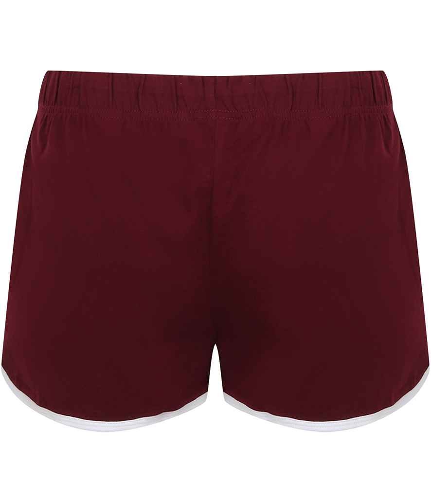 SF Ladies Retro Shorts in by SF — Custom branded clothing by Print Press, featuring premium embroidery produced in our specialist print lab in the UK.