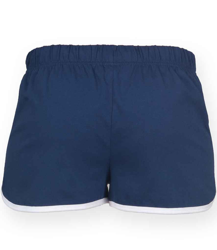 SF Ladies Retro Shorts in by SF — Custom branded clothing by Print Press, featuring premium embroidery produced in our specialist print lab in the UK.