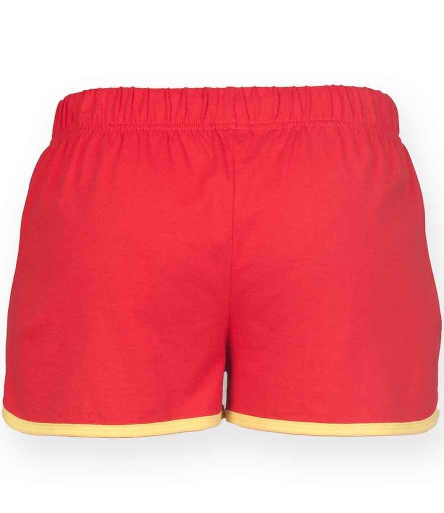 SF Ladies Retro Shorts in by SF — Custom branded clothing by Print Press, featuring premium embroidery produced in our specialist print lab in the UK.