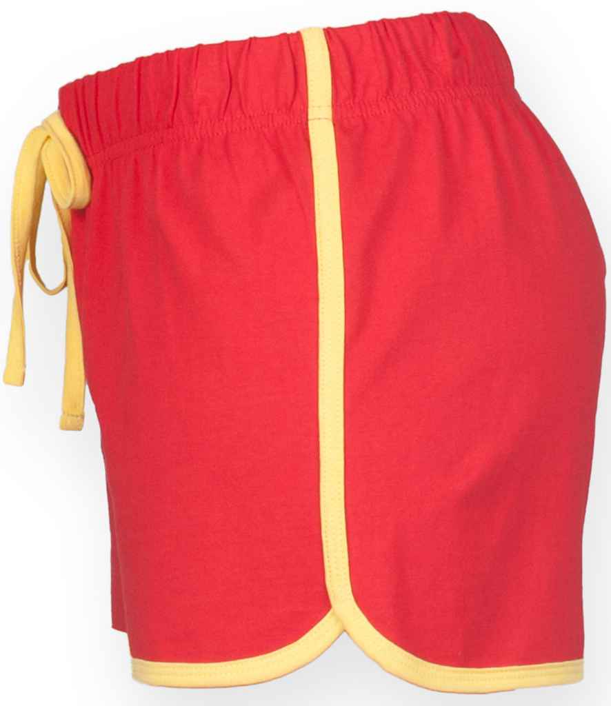 SF Ladies Retro Shorts in by SF — Custom branded clothing by Print Press, featuring premium embroidery produced in our specialist print lab in the UK.