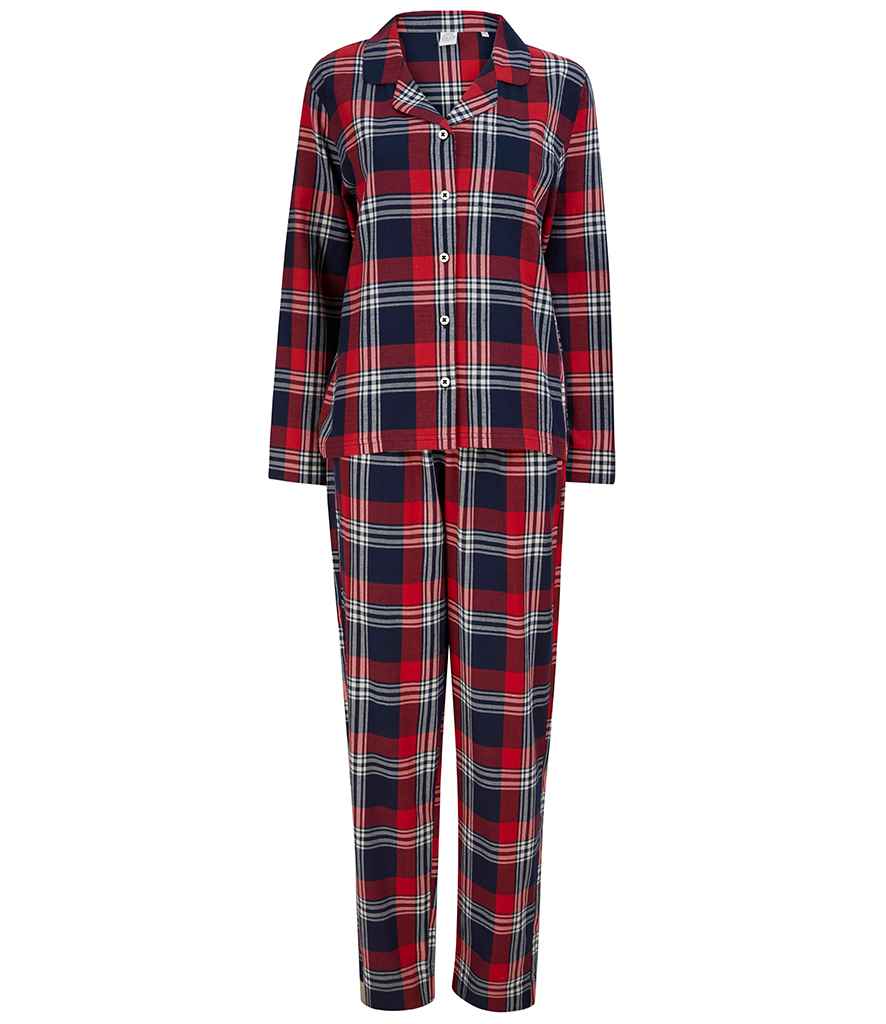SF Ladies Tartan Lounge Set in by SF — Custom branded clothing by Print Press, featuring premium embroidery produced in our specialist print lab in the UK.