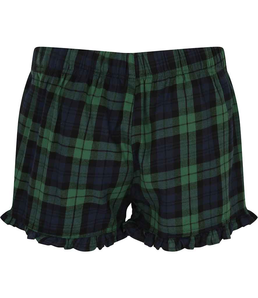 SF Ladies Tartan Frill Shorts in by SF — Custom branded clothing by Print Press, featuring premium embroidery produced in our specialist print lab in the UK.
