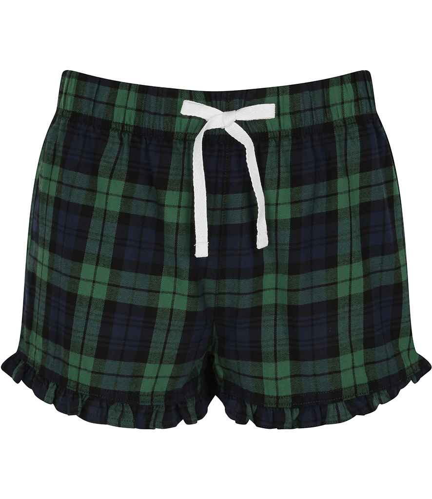 SF Ladies Tartan Frill Shorts in by SF — Custom branded clothing by Print Press, featuring premium embroidery produced in our specialist print lab in the UK.