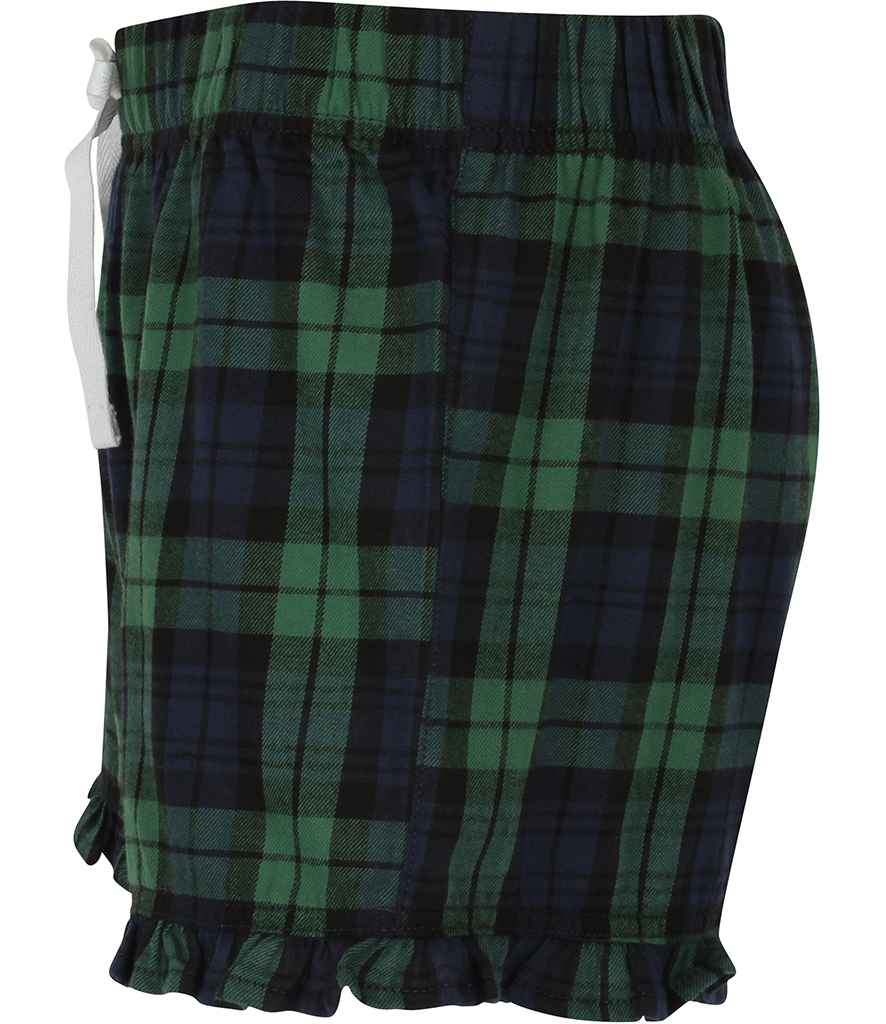 SF Ladies Tartan Frill Shorts in by SF — Custom branded clothing by Print Press, featuring premium embroidery produced in our specialist print lab in the UK.