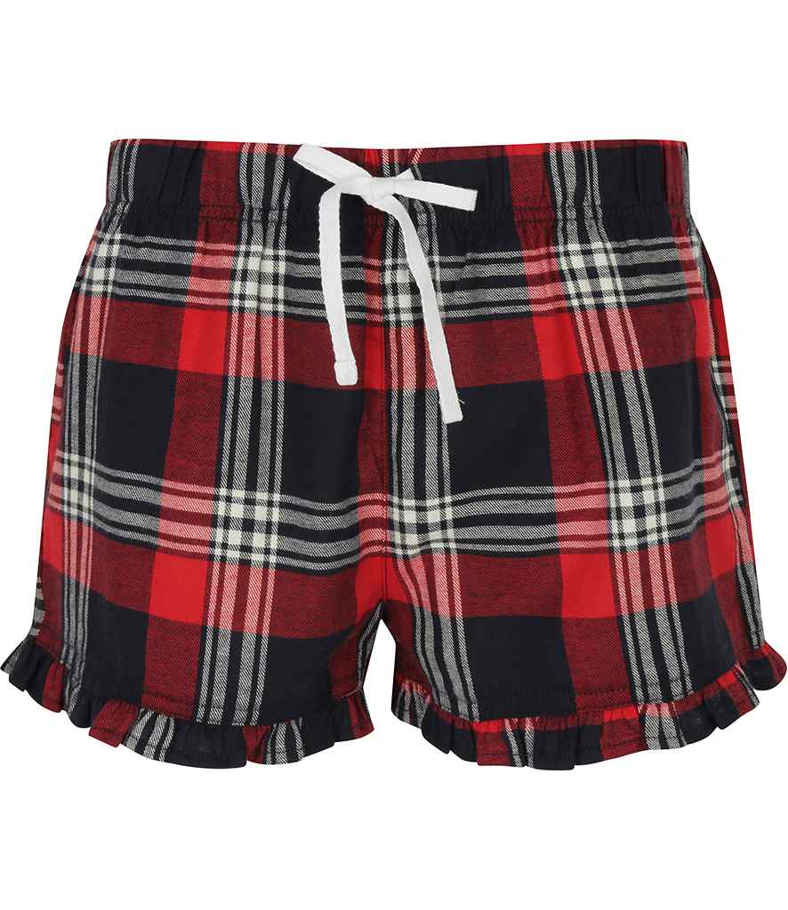 SF Ladies Tartan Frill Shorts in by SF — Custom branded clothing by Print Press, featuring premium embroidery produced in our specialist print lab in the UK.