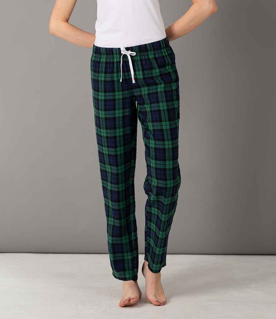 SF Ladies Tartan Lounge Pants in Navy Green by SF — Custom branded clothing by Print Press, featuring premium embroidery produced in our specialist print lab in the UK.