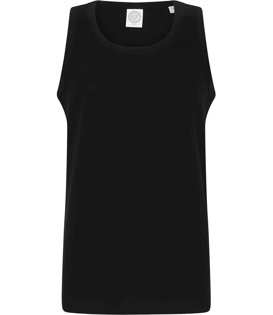 SF Minni Kids Feel Good Stretch Vest in Black by SF Minni — Custom branded clothing by Print Press, featuring premium embroidery produced in our specialist print lab in the UK.
