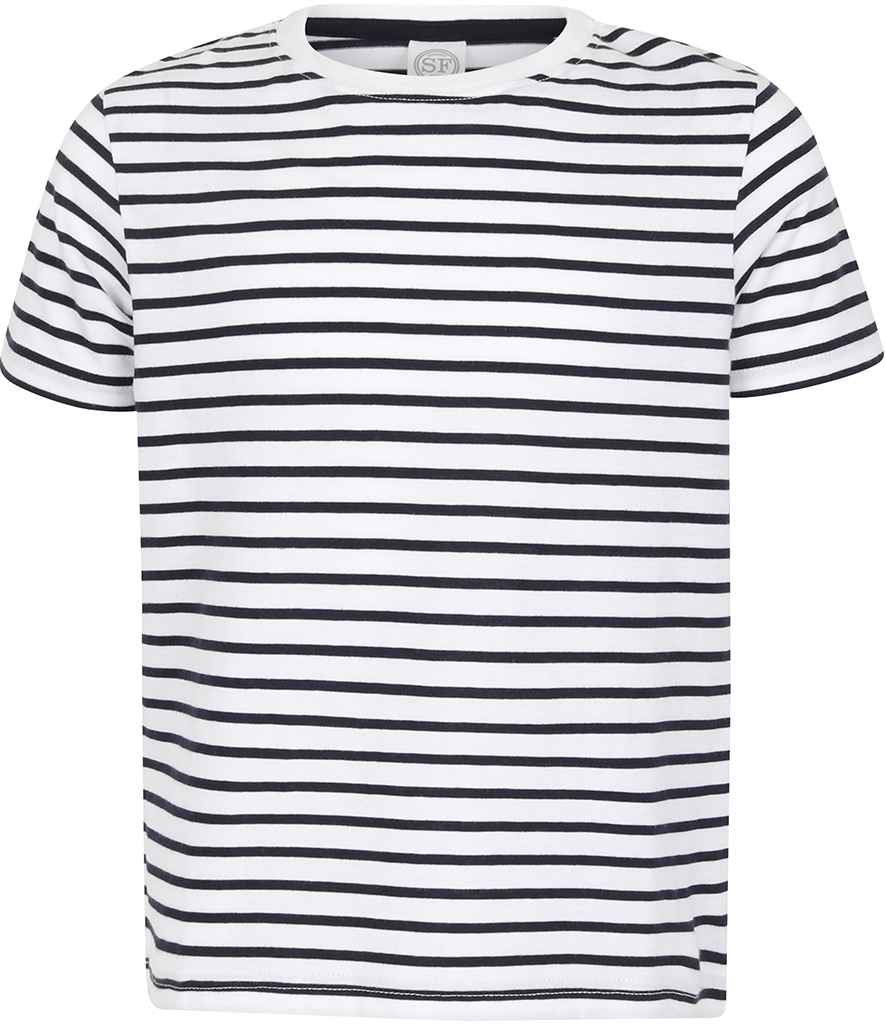 SF Minni Kids Striped T-Shirt in by SF Minni — Custom branded clothing by Print Press, featuring premium embroidery produced in our specialist print lab in the UK.