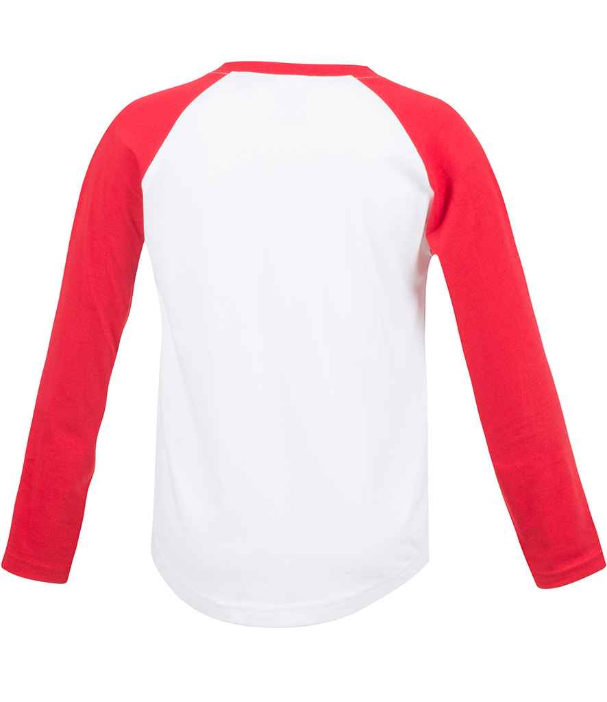 SF Minni Kids Long Sleeve Baseball T-Shirt in by SF Minni — Custom branded clothing by Print Press, featuring premium embroidery produced in our specialist print lab in the UK.
