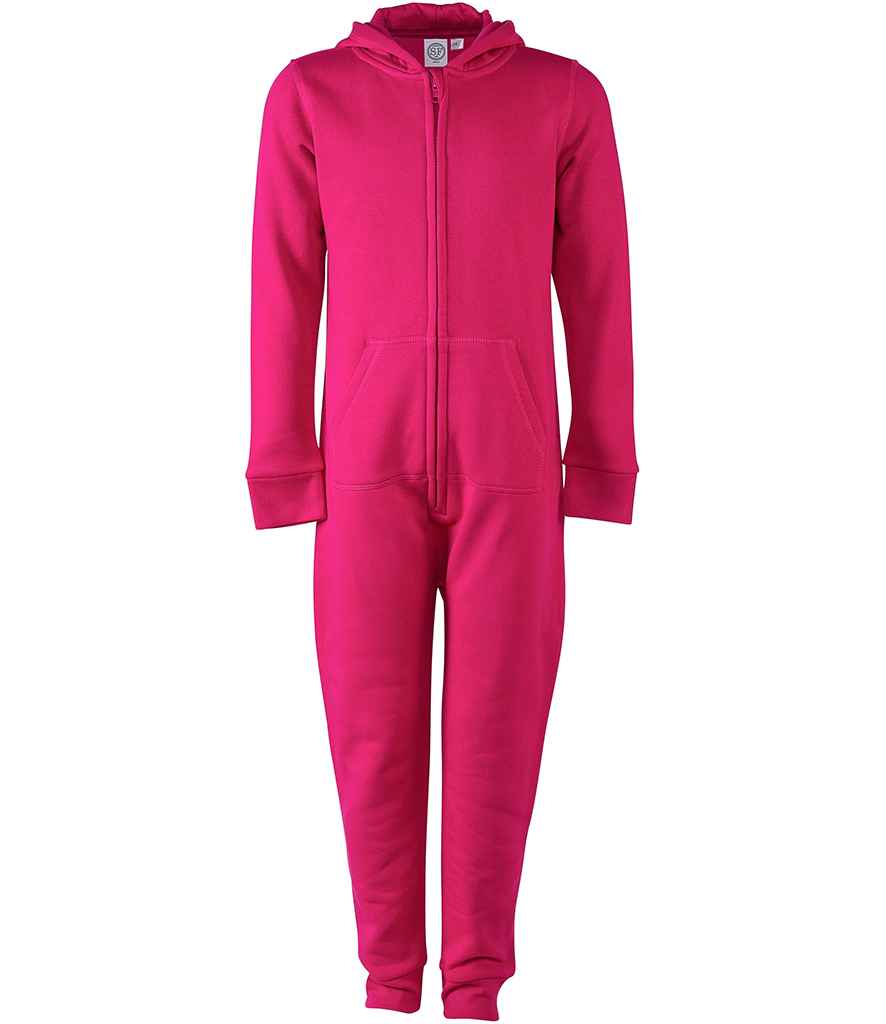 SF Minni Kids All In One in Fuchsia by SF Minni — Custom branded clothing by Print Press, featuring premium embroidery produced in our specialist print lab in the UK.