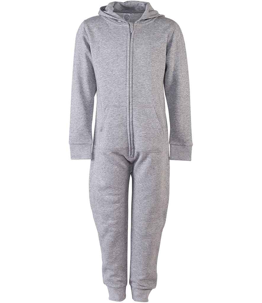 SF Minni Kids All In One in Heather Grey by SF Minni — Custom branded clothing by Print Press, featuring premium embroidery produced in our specialist print lab in the UK.