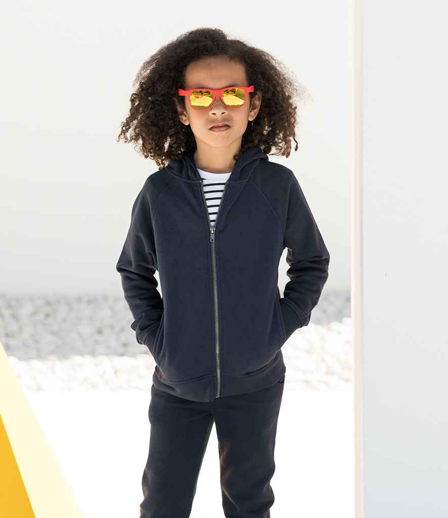 SF Minni Kids Zip Hooded Sweatshirt in Navy by SF Minni — Custom branded clothing by Print Press, featuring premium embroidery produced in our specialist print lab in the UK.