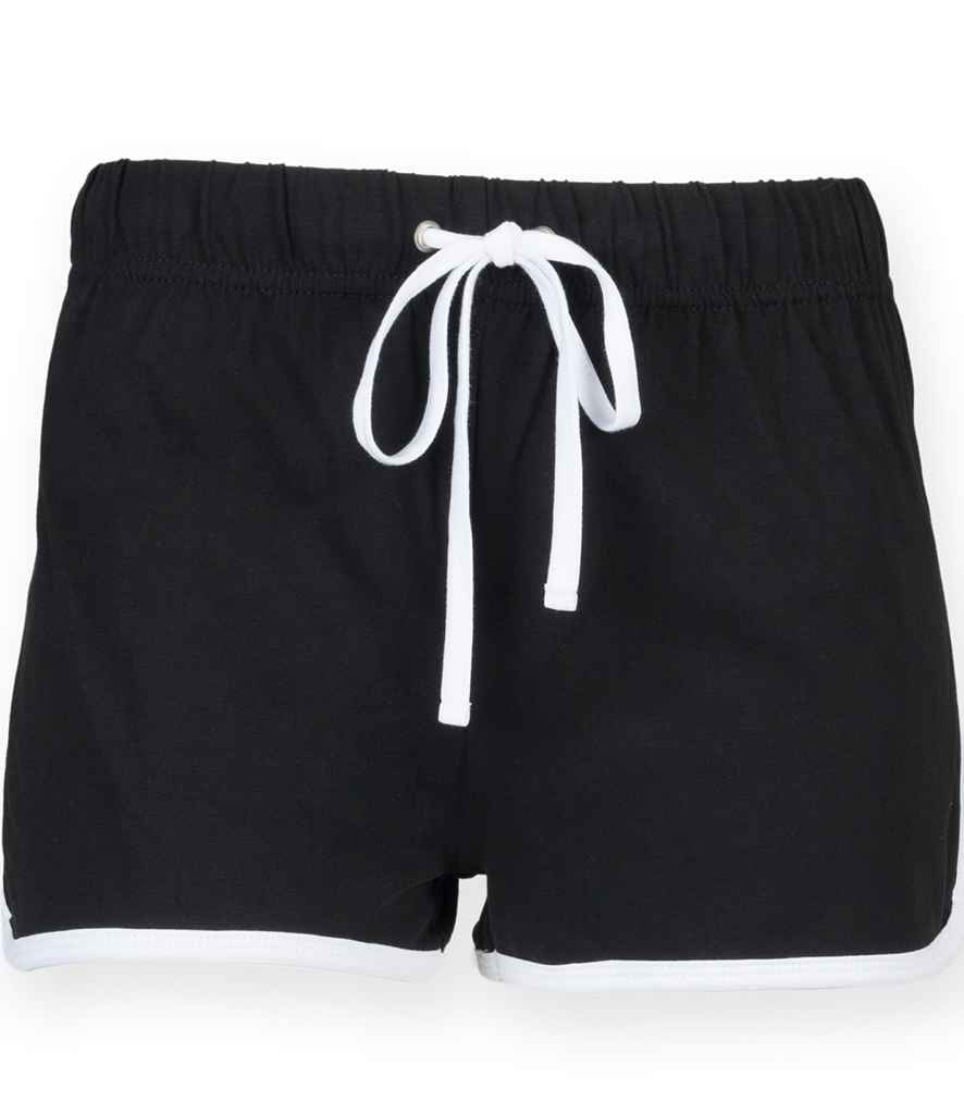 SF Minni Kids Retro Shorts in Black White by SF Minni — Custom branded clothing by Print Press, featuring premium embroidery produced in our specialist print lab in the UK.