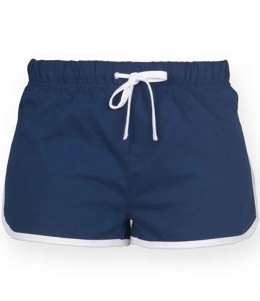 SF Minni Kids Retro Shorts in Navy White by SF Minni — Custom branded clothing by Print Press, featuring premium embroidery produced in our specialist print lab in the UK.