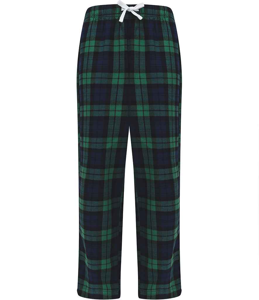 SF Minni Kids Tartan Lounge Pants in Navy Green by SF Minni — Custom branded clothing by Print Press, featuring premium embroidery produced in our specialist print lab in the UK.