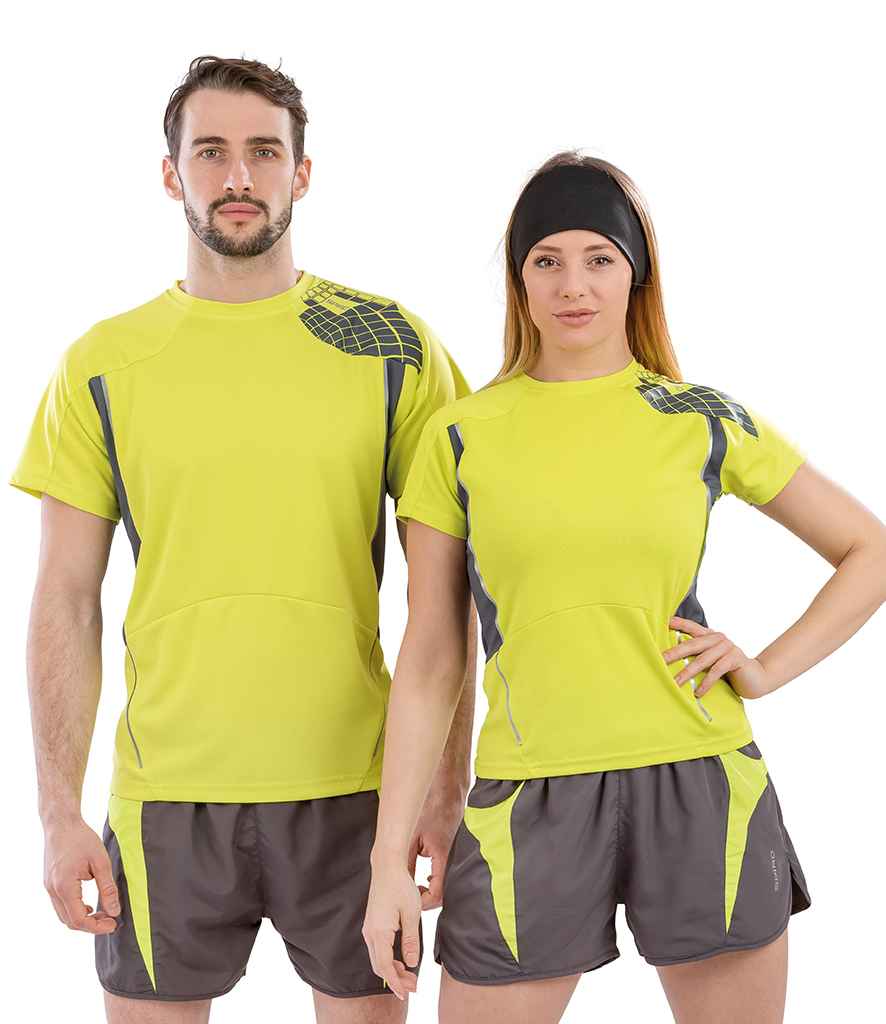 Spiro Performance Training T-Shirt in Neon Lime Grey by Spiro — Custom branded clothing by Print Press, featuring premium embroidery produced in our specialist print lab in the UK.