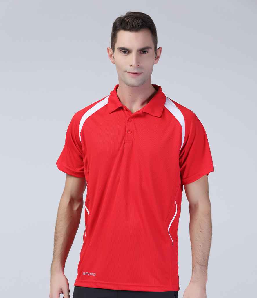 Spiro Team Spirit Polo Shirt in Red White by Spiro — Custom branded clothing by Print Press, featuring premium embroidery produced in our specialist print lab in the UK.