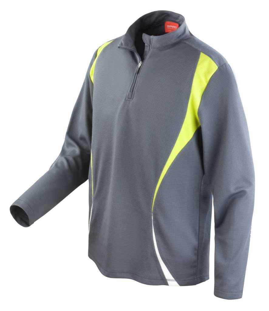Spiro Unisex Zip Neck Trial Training Top in by Spiro — Custom branded clothing by Print Press, featuring premium embroidery produced in our specialist print lab in the UK.