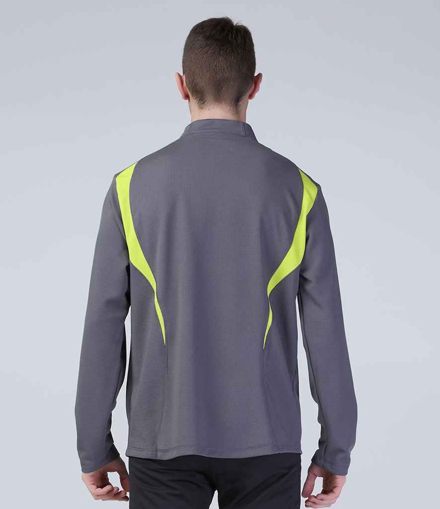 Spiro Unisex Zip Neck Trial Training Top in by Spiro — Custom branded clothing by Print Press, featuring premium embroidery produced in our specialist print lab in the UK.