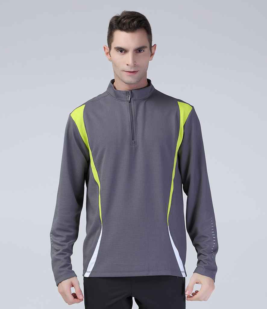 Spiro Unisex Zip Neck Trial Training Top in by Spiro — Custom branded clothing by Print Press, featuring premium embroidery produced in our specialist print lab in the UK.