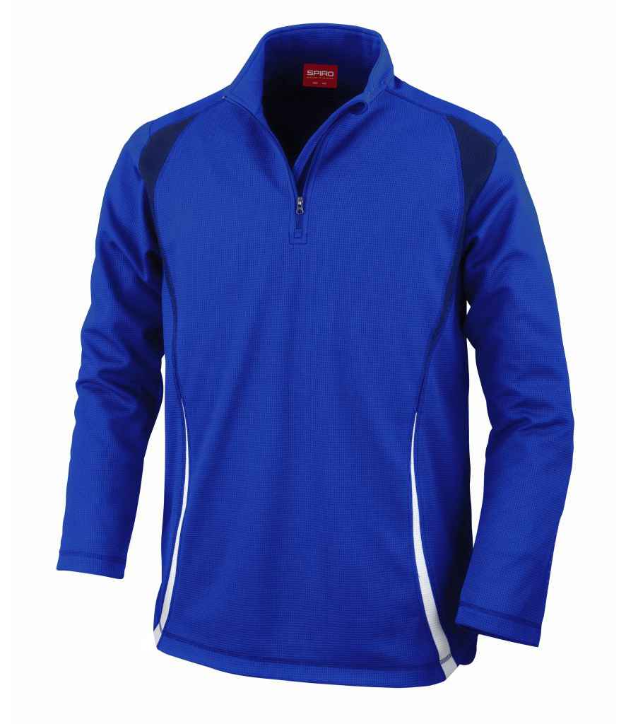 Spiro Unisex Zip Neck Trial Training Top in by Spiro — Custom branded clothing by Print Press, featuring premium embroidery produced in our specialist print lab in the UK.