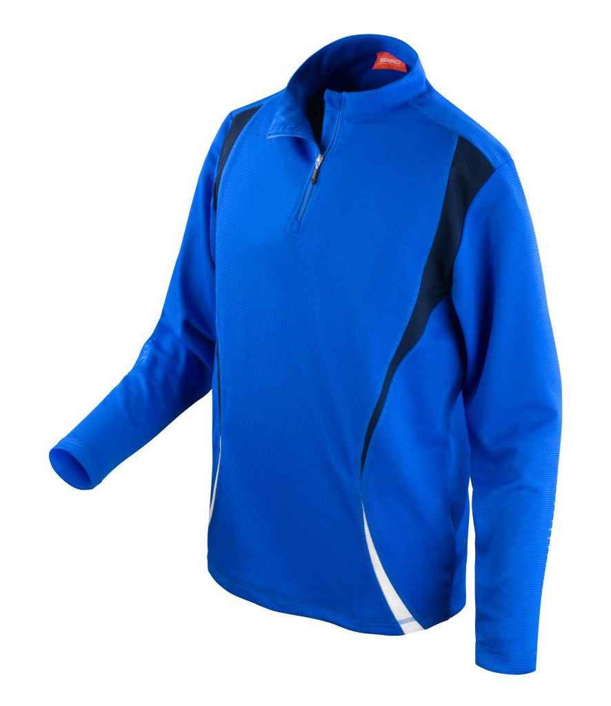 Spiro Unisex Zip Neck Trial Training Top in by Spiro — Custom branded clothing by Print Press, featuring premium embroidery produced in our specialist print lab in the UK.