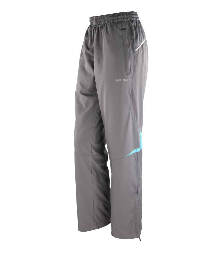 Spiro Ladies Micro-Lite Team Pants in Grey Aqua by Spiro — Custom branded clothing by Print Press, featuring premium embroidery produced in our specialist print lab in the UK.