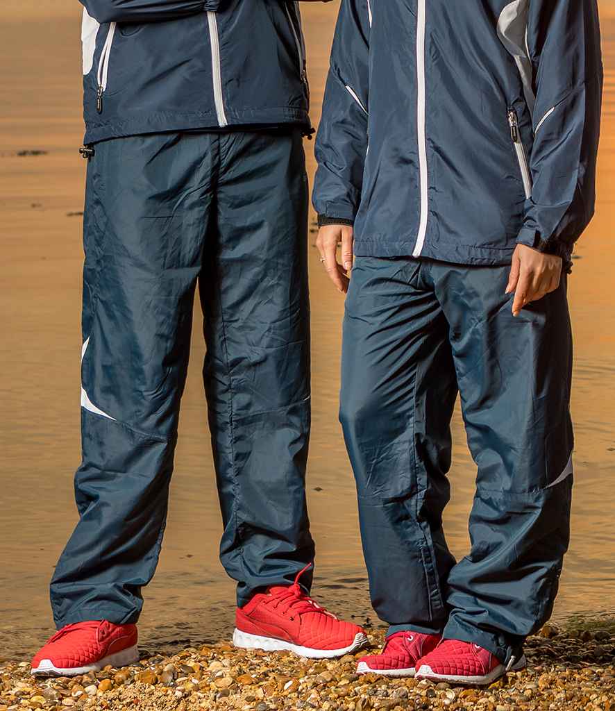 Spiro Ladies Micro-Lite Team Pants in Navy White by Spiro — Custom branded clothing by Print Press, featuring premium embroidery produced in our specialist print lab in the UK.