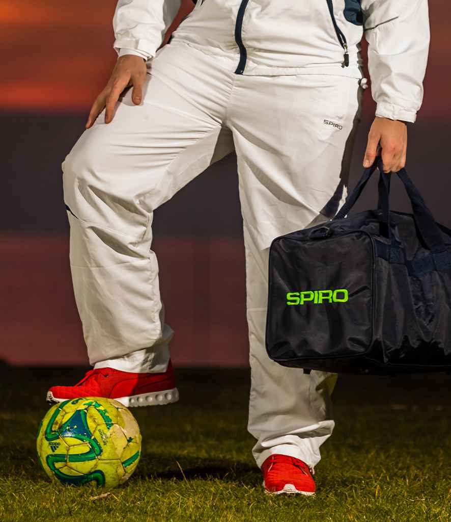 Spiro Micro-Lite Team Pants in White Navy by Spiro — Custom branded clothing by Print Press, featuring premium embroidery produced in our specialist print lab in the UK.