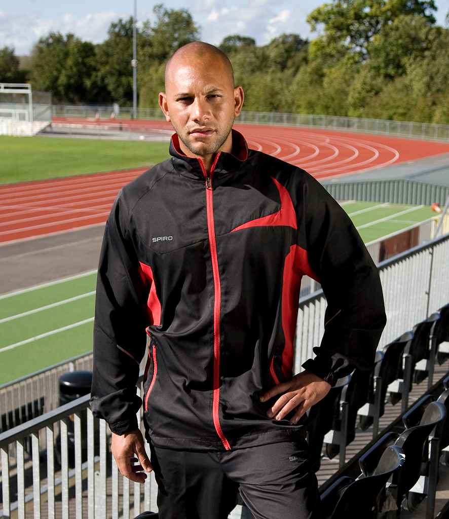 Spiro Micro-Lite Team Jacket in Black Red by Spiro — Custom branded clothing by Print Press, featuring premium embroidery produced in our specialist print lab in the UK.