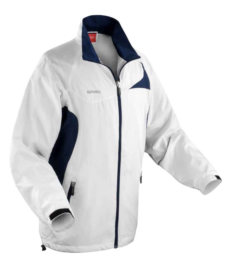 Spiro Micro-Lite Team Jacket in White Navy by Spiro — Custom branded clothing by Print Press, featuring premium embroidery produced in our specialist print lab in the UK.