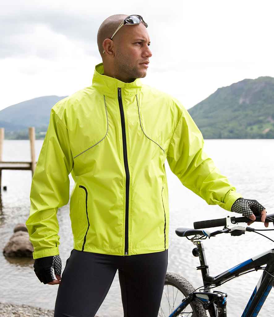 Spiro Bikewear Crosslite Trail and Track Jacket in Neon Lime by Spiro — Custom branded clothing by Print Press, featuring premium embroidery produced in our specialist print lab in the UK.