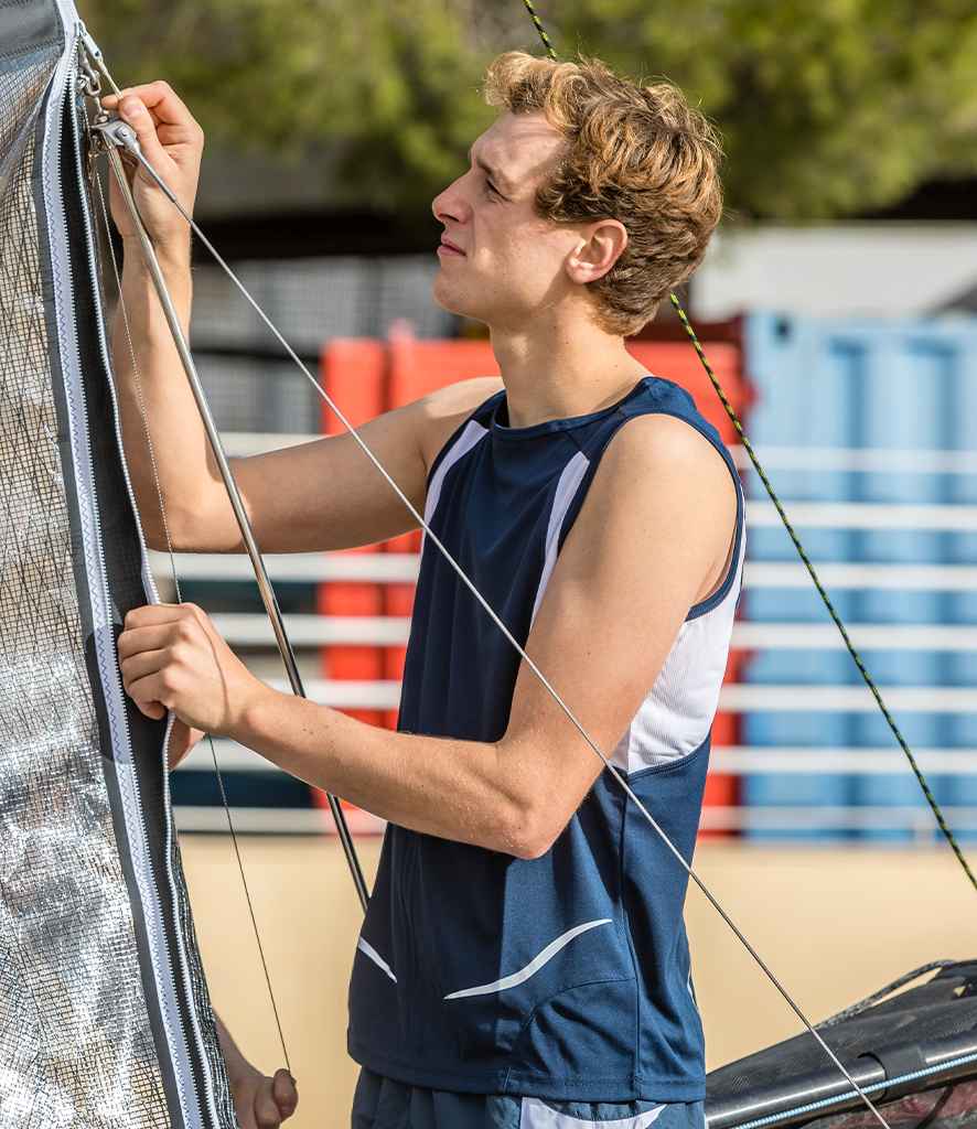Spiro Athletic Vest in by Spiro — Custom branded clothing by Print Press, featuring premium embroidery produced in our specialist print lab in the UK.