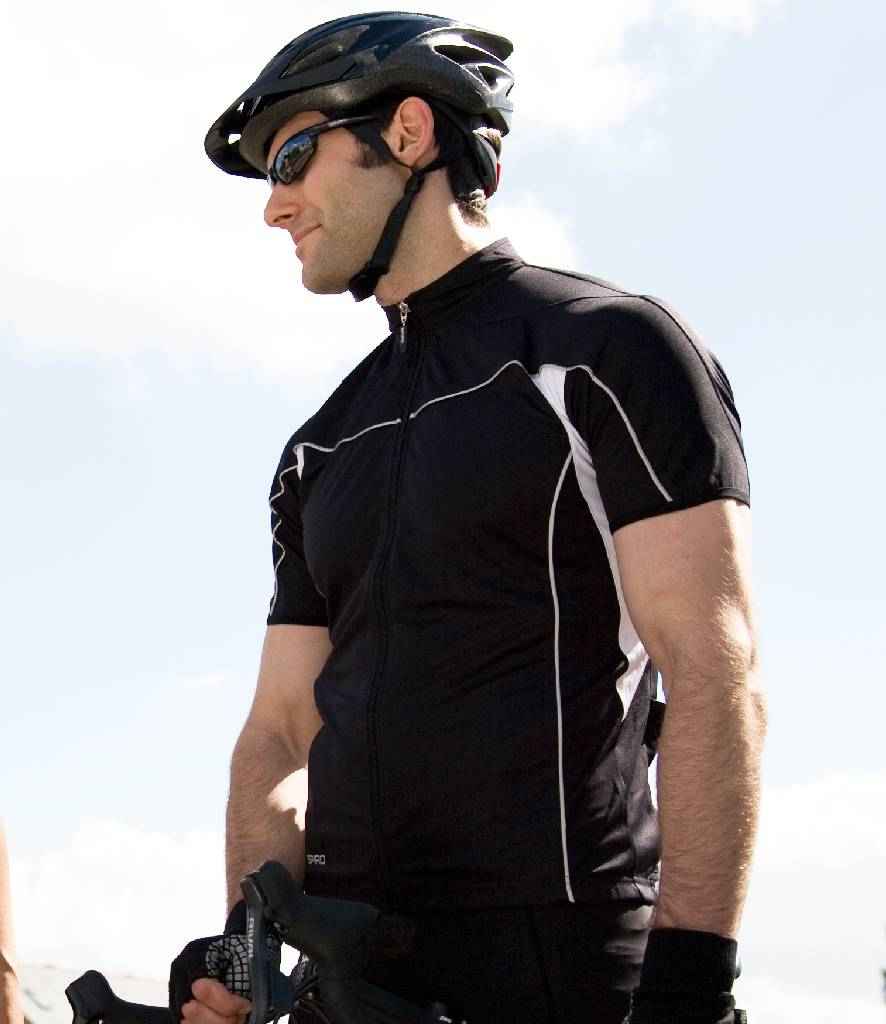 Spiro Bikewear Top in Black White by Spiro — Custom branded clothing by Print Press, featuring premium embroidery produced in our specialist print lab in the UK.