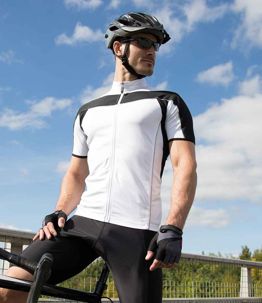 Spiro Bikewear Top in White Black by Spiro — Custom branded clothing by Print Press, featuring premium embroidery produced in our specialist print lab in the UK.